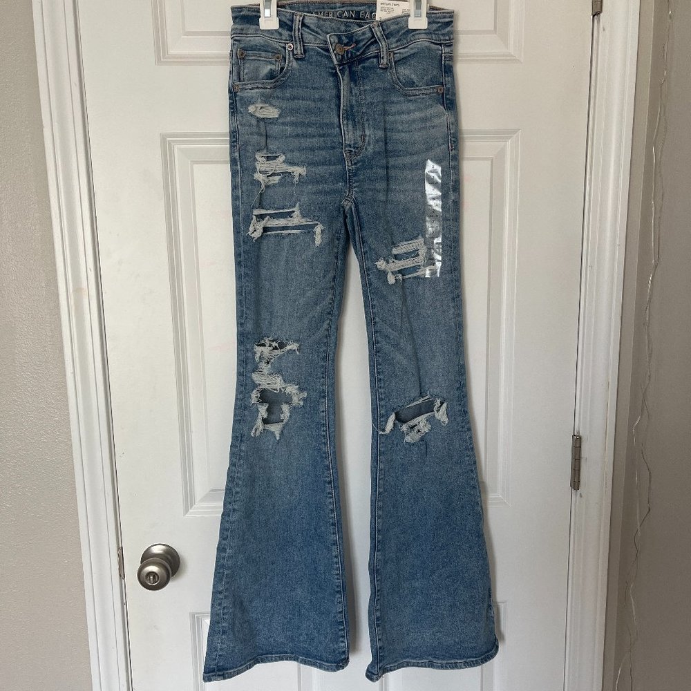 American Eagle Super Hi-Rise Flare Next Level Stretch Jeans